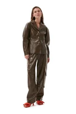 Best Sale GANNI Lackhose Teak