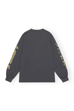 Flash Sale GANNI Langarmeliges Future-T-Shirt Volcanic Ash