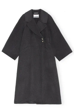 Cheap GANNI Langer WollMäntel Phantom