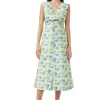 Fashion GANNI Langes 3D-Jacquard-Rhythm-Kleid Mit Kragen Oyster Gray