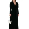 Online GANNI Langes Samtkleid Black