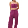 Clearance GANNI Lassige, Plissierte Sommer-Anzughose Purple Wine