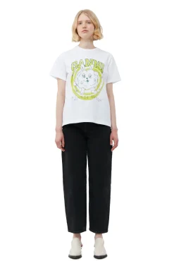 Hot GANNI Lassiges Bunny-T-Shirt Bright White