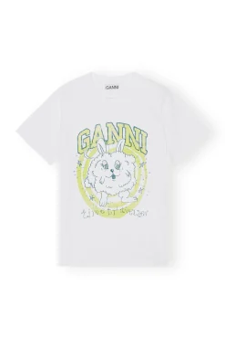 Hot GANNI Lassiges Bunny-T-Shirt Bright White