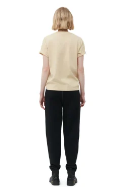 Hot GANNI Lassiges -T-Shirt Pale Khaki