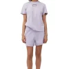 Shop GANNI Lassiges, Lila T-Shirt Mit O-Ausschnitt Orchid Petal