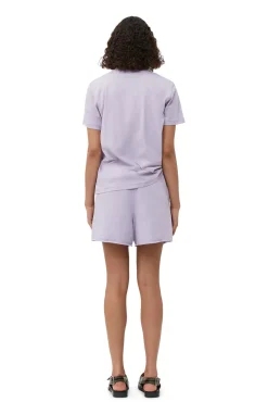 Shop GANNI Lassiges, Lila T-Shirt Mit O-Ausschnitt Orchid Petal