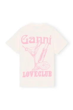 Clearance GANNI Lassiges Nightclub-T-Shirt Egret