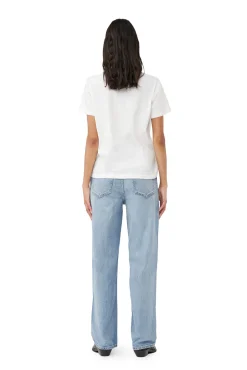 Hot GANNI Lassiges Plum-T-Shirt Egret