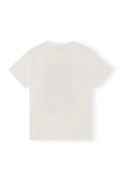Hot GANNI Lassiges Plum-T-Shirt Egret