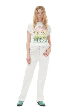 Hot GANNI Lassiges Rainbow-T-Shirt Bright White