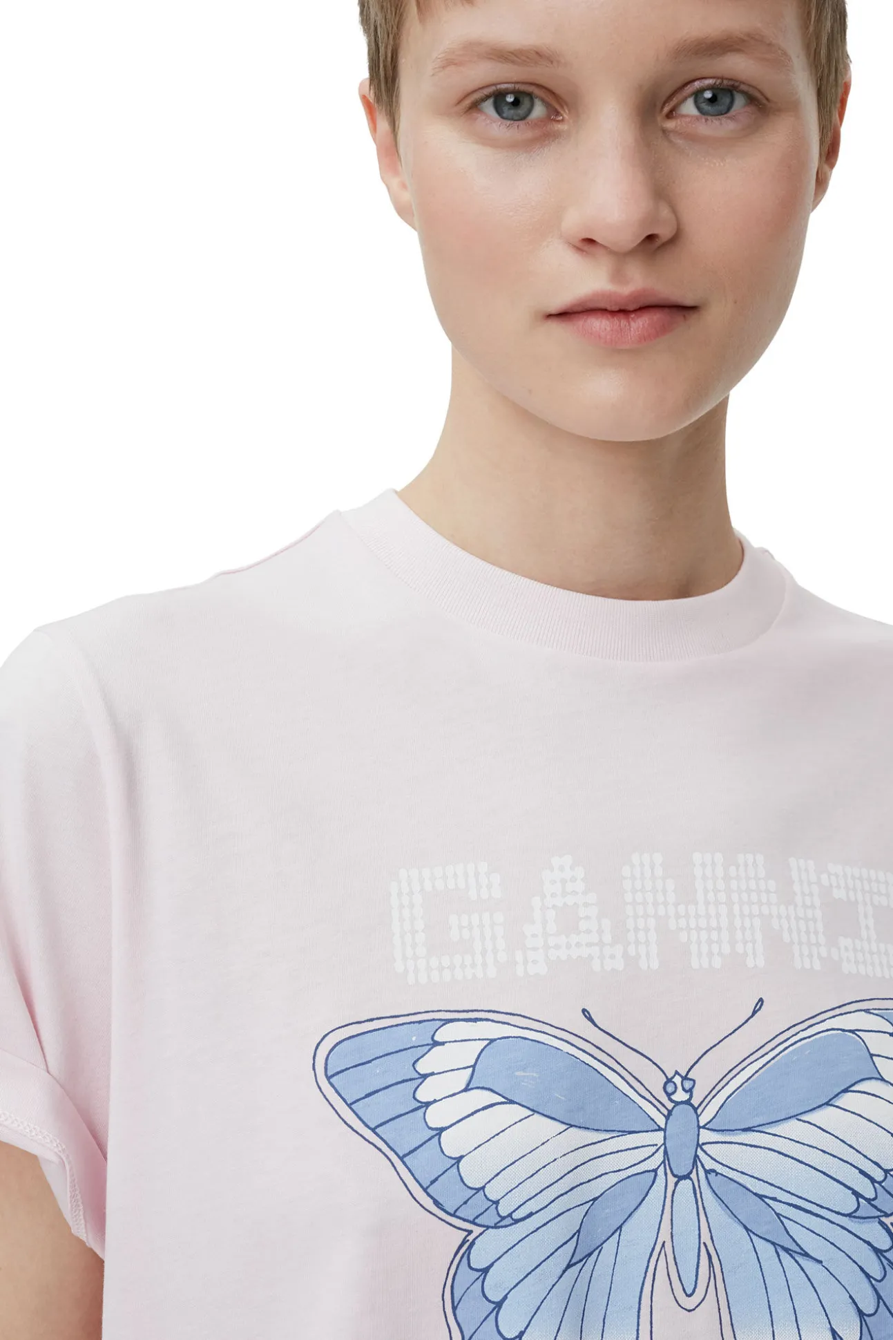 Best GANNI Lassiges Schmetterling-T-Shirt Light Lilac