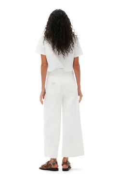 Store GANNI Lassiges T-Shirt Mit Pfirsich-Print Bright White