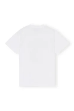 Store GANNI Lassiges T-Shirt Mit Pfirsich-Print Bright White