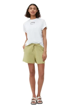 Clearance GANNI Lassiges, Weises T-Shirt Mit O-Ausschnitt Bright White