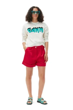 Best GANNI Leichte Glanzende Corduroy-Shorts Love Potion