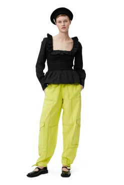 Best Sale GANNI Leichte Pocket-Slub-Hose Sulphur Spring