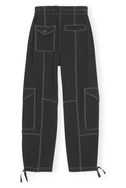 Shop GANNI Leichte Pocket-Slub-Hose Black