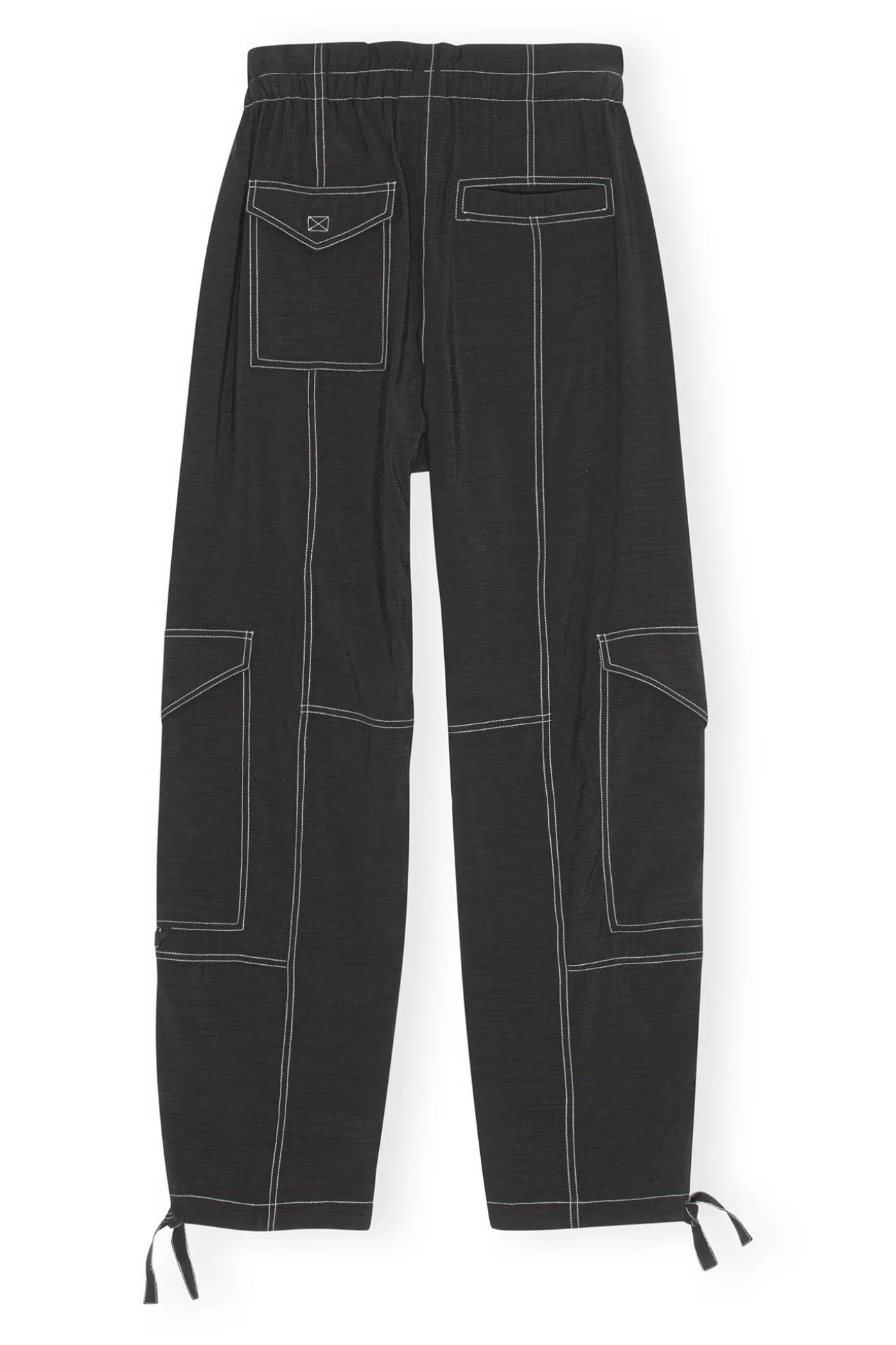 Shop GANNI Leichte Pocket-Slub-Hose Black