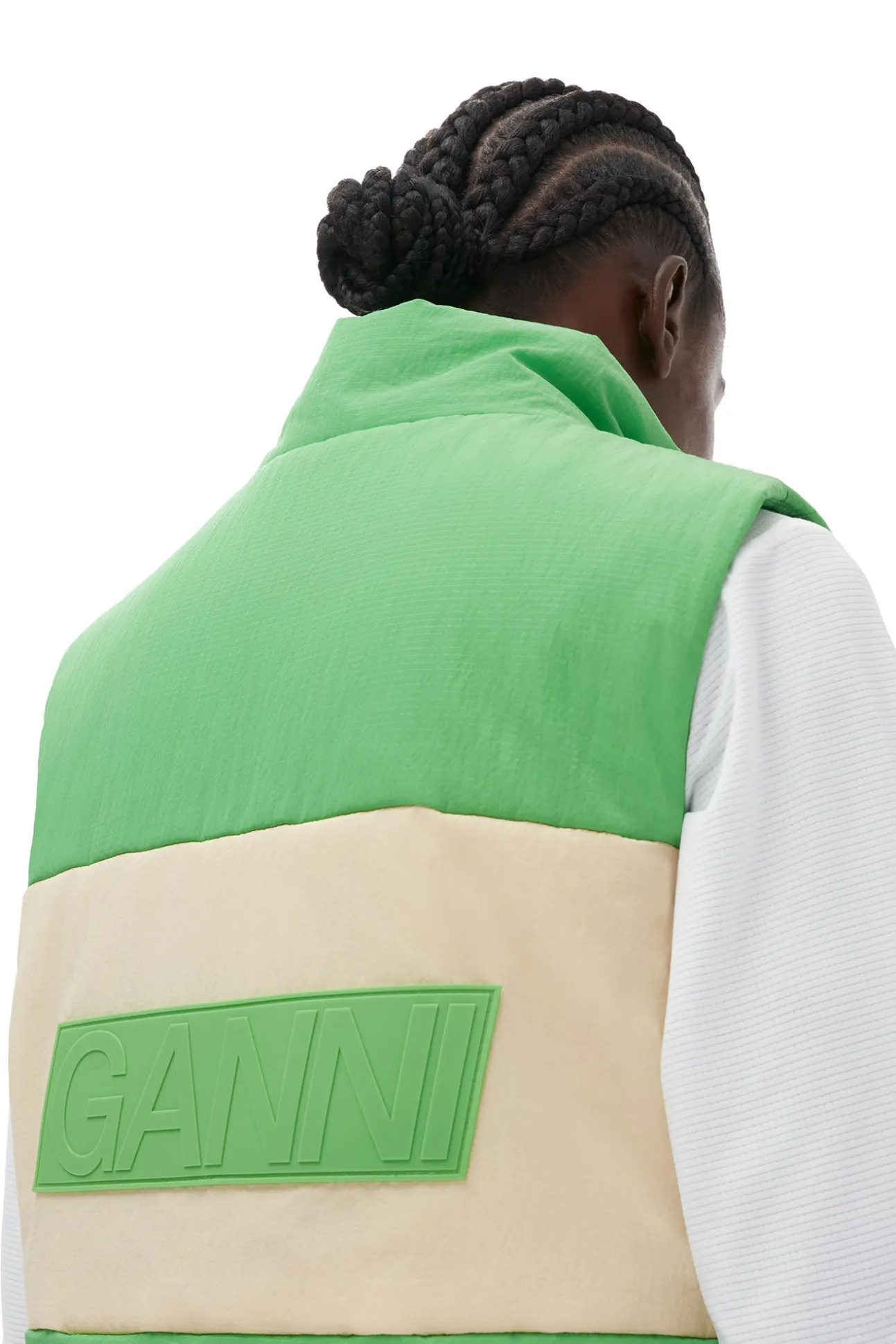 Shop GANNI Leichte Tech-Pufferweste Zum Wenden Classic Green