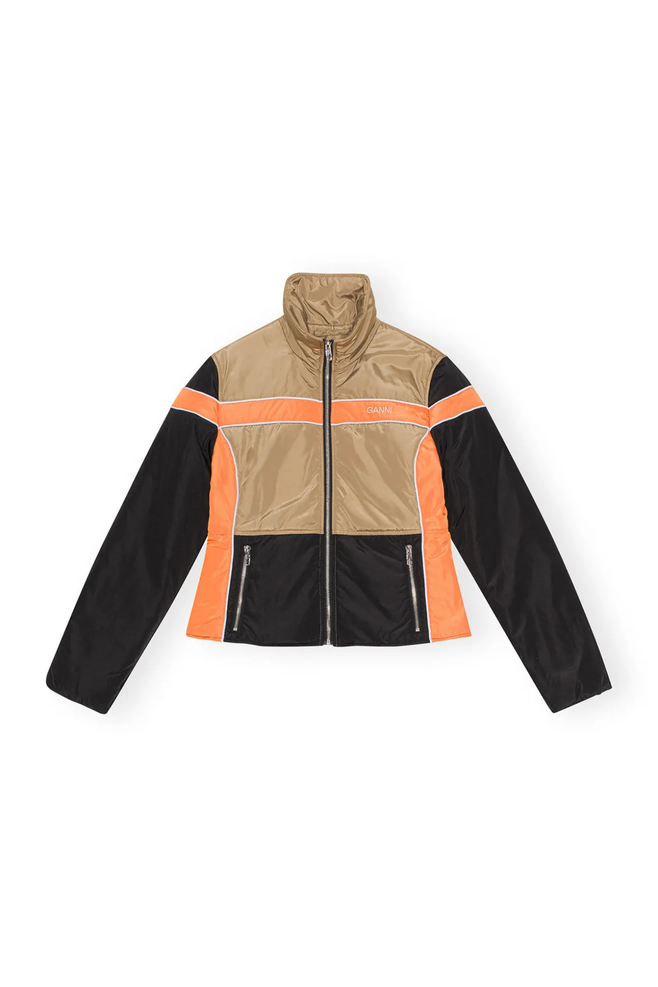 Hot GANNI Leichte, Wattierte Jacke Mit Colourblock Block Colour