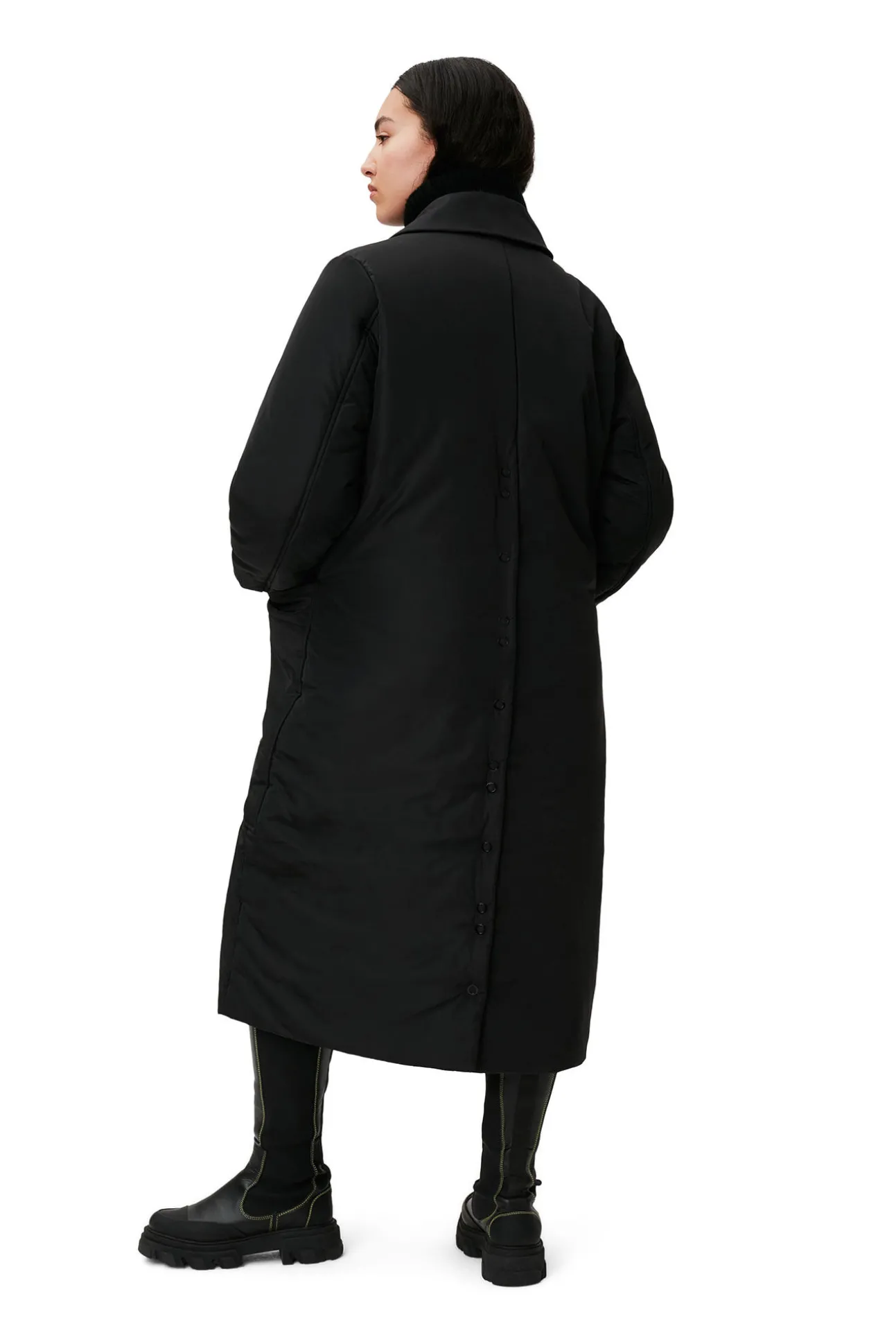 Cheap GANNI Leichter, Gepolsterter Mäntel Black