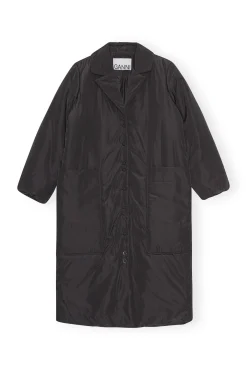 Cheap GANNI Leichter, Gepolsterter Mäntel Black