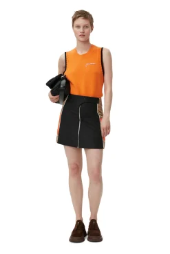 New GANNI Leichter, Wattierter Minirock Mit Colourblock Block Colour