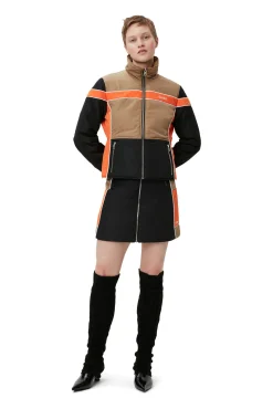 New GANNI Leichter, Wattierter Minirock Mit Colourblock Block Colour
