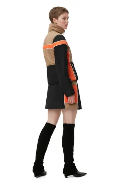New GANNI Leichter, Wattierter Minirock Mit Colourblock Block Colour