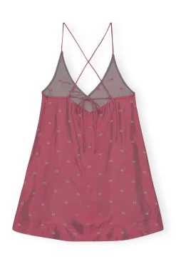 Hot GANNI Leichtes Mini-Tragerkleid Mit Jacquardriemen Love Potion