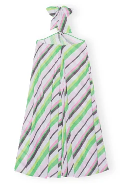 Outlet GANNI Leichtes Neckholder-Kleid Aus Chiffon Multicolour