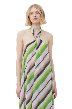Outlet GANNI Leichtes Neckholder-Kleid Aus Chiffon Multicolour