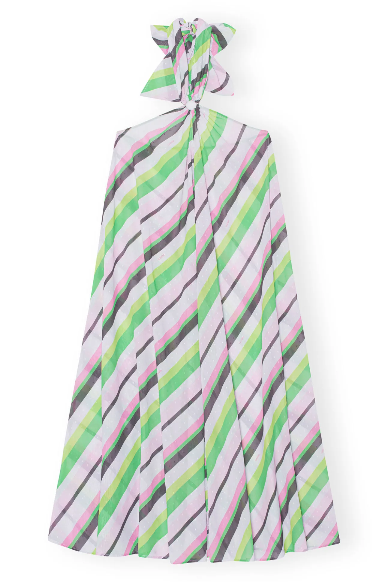 Outlet GANNI Leichtes Neckholder-Kleid Aus Chiffon Multicolour