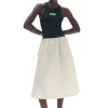 New GANNI Leichtes Tech-Kleid Mit Kordelzug Biscotti