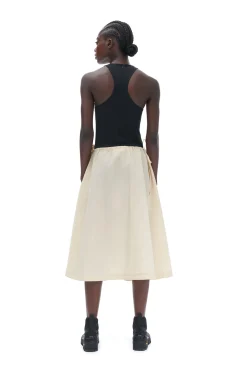 New GANNI Leichtes Tech-Kleid Mit Kordelzug Biscotti