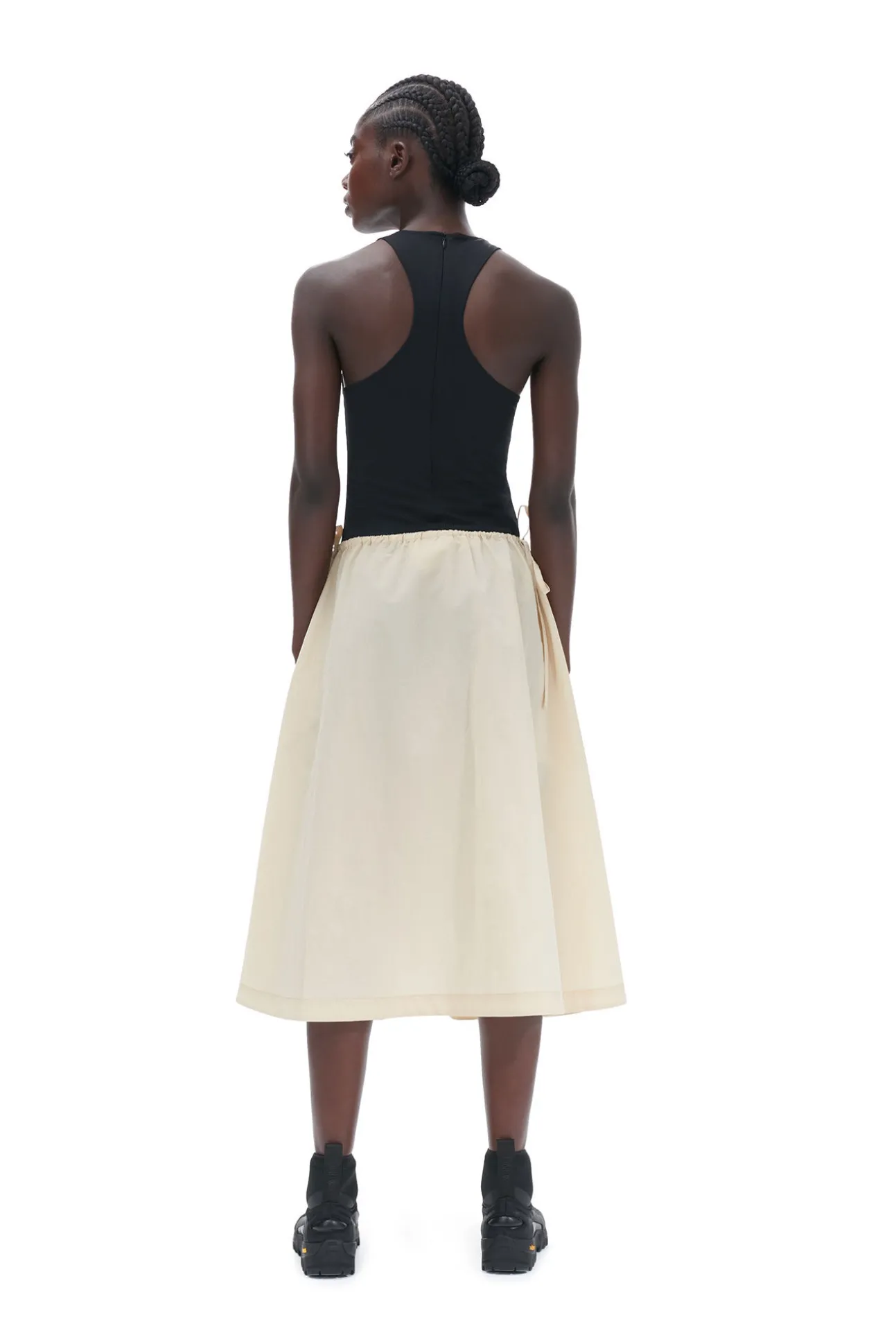 New GANNI Leichtes Tech-Kleid Mit Kordelzug Biscotti