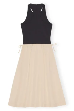New GANNI Leichtes Tech-Kleid Mit Kordelzug Biscotti