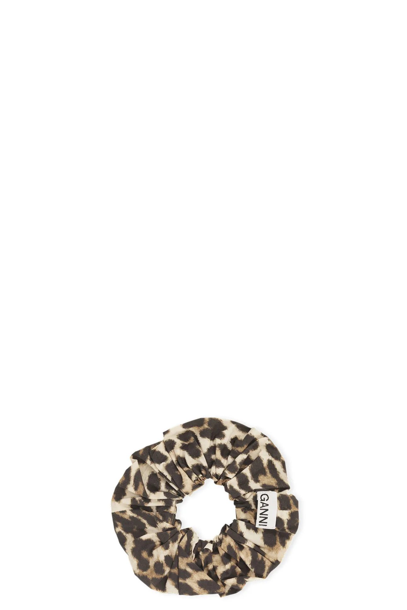 Outlet GANNI Leoparden-Scrunchie Aus Cotton Big Leopard Almond Milk