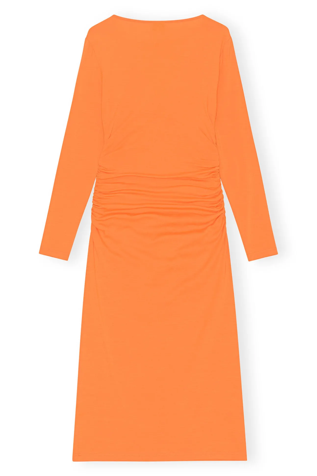 Discount GANNI Light Stretch Jersey Midi Dress Vibrant Orange