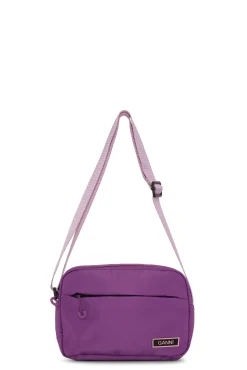 New GANNI Lila Festival-Tasche Aus Tech-Gewebe Purple Wine