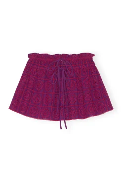 Store GANNI Lila Minirock Mit Broderie-Anglaise Sparkling Grape