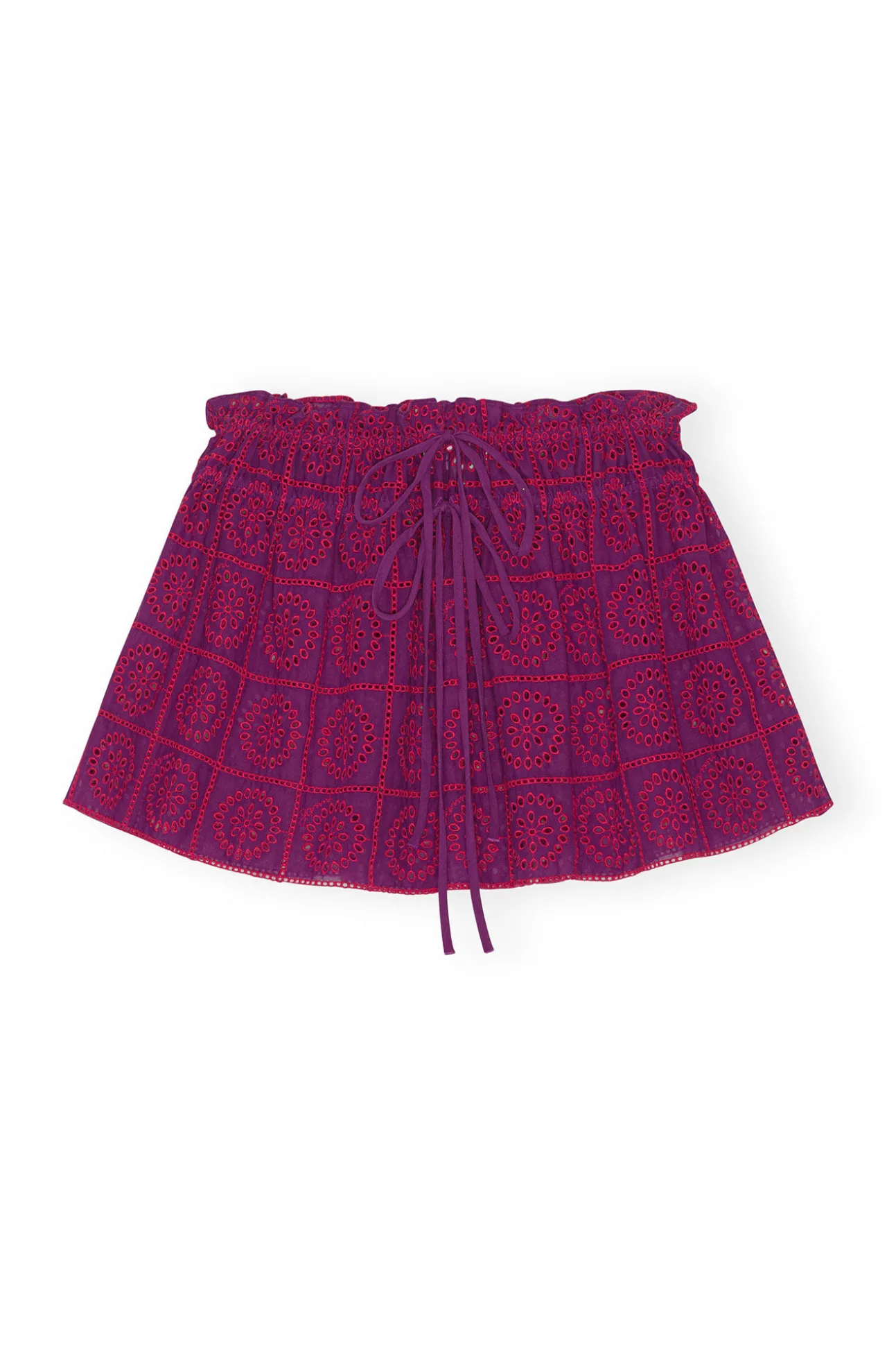 Store GANNI Lila Minirock Mit Broderie-Anglaise Sparkling Grape