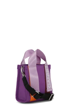 Outlet GANNI Lila Mini-Tragetasche Aus Tech-Gewebe Purple Wine