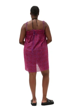 Sale GANNI Lila Tragerkleid Mit Broderie-Anglaise Sparkling Grape