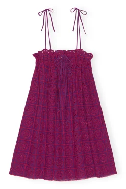 Sale GANNI Lila Tragerkleid Mit Broderie-Anglaise Sparkling Grape