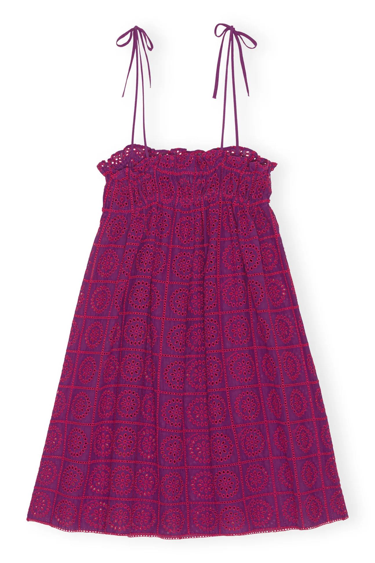 Sale GANNI Lila Tragerkleid Mit Broderie-Anglaise Sparkling Grape