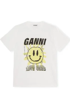 Best Sale GANNI „Love Club“-T-Shirt Bright White