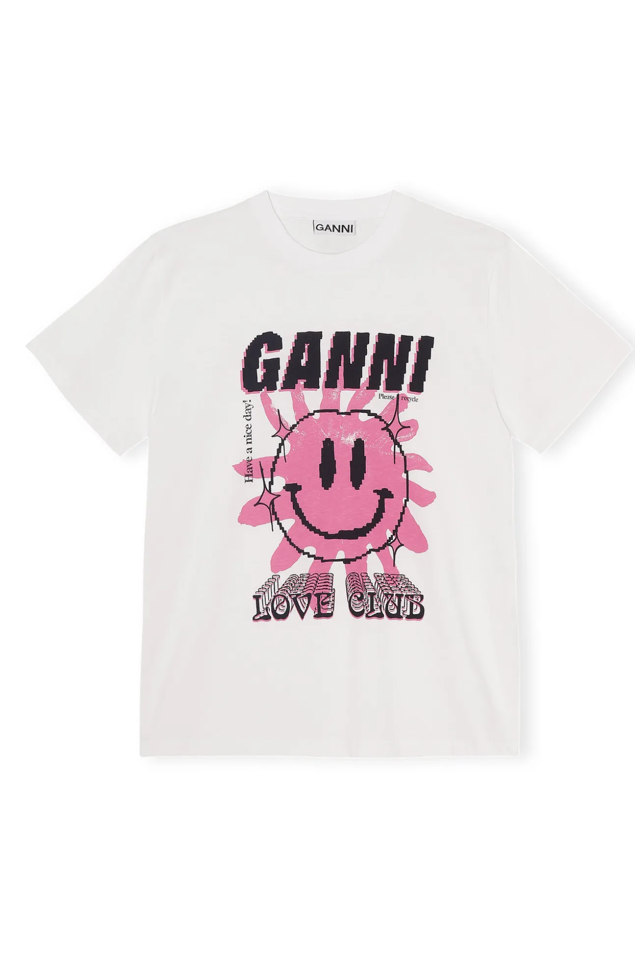 Sale GANNI „Love Club“-T-Shirt Bright White