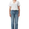 Shop GANNI Lovy Jeans Mid Blue Vintage